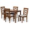 Baxton Studio Mirna Modern and Contemporary Grey Fabric and Walnut Brown Finished Wood 5-Piece Dining Set 174-9883-8959-Zoro - alternate 1